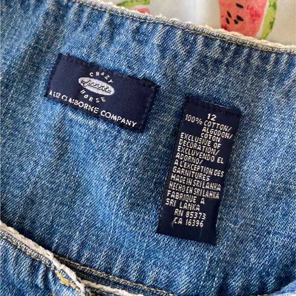 Vintage Western Romantic 12 Denim Babydoll Empire Waist Button Up Maxi Dress - Picture 8 of 13